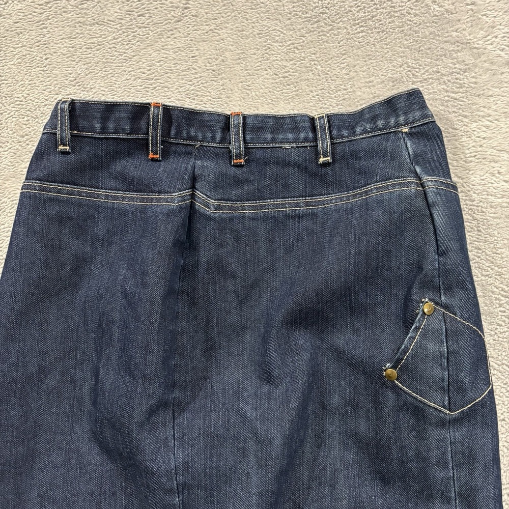 Vintage Faconnable Jeans Skirt Women's 2 Asymmetrical Maxi Macau France Y2K Blue - Picture 5 of 7